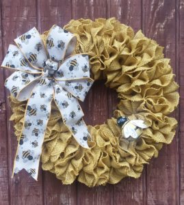 burlap honeybee wreath